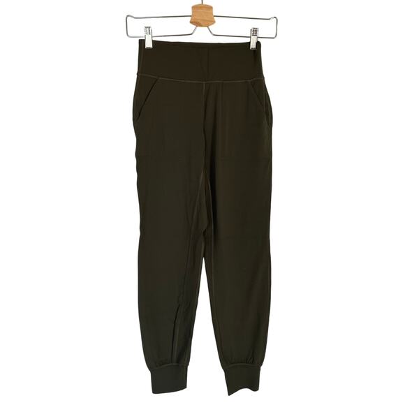 Lululemon Align High Rise Jogger Pants Nulu Women's Size 4 Dark Olive Pockets - Picture 1 of 11